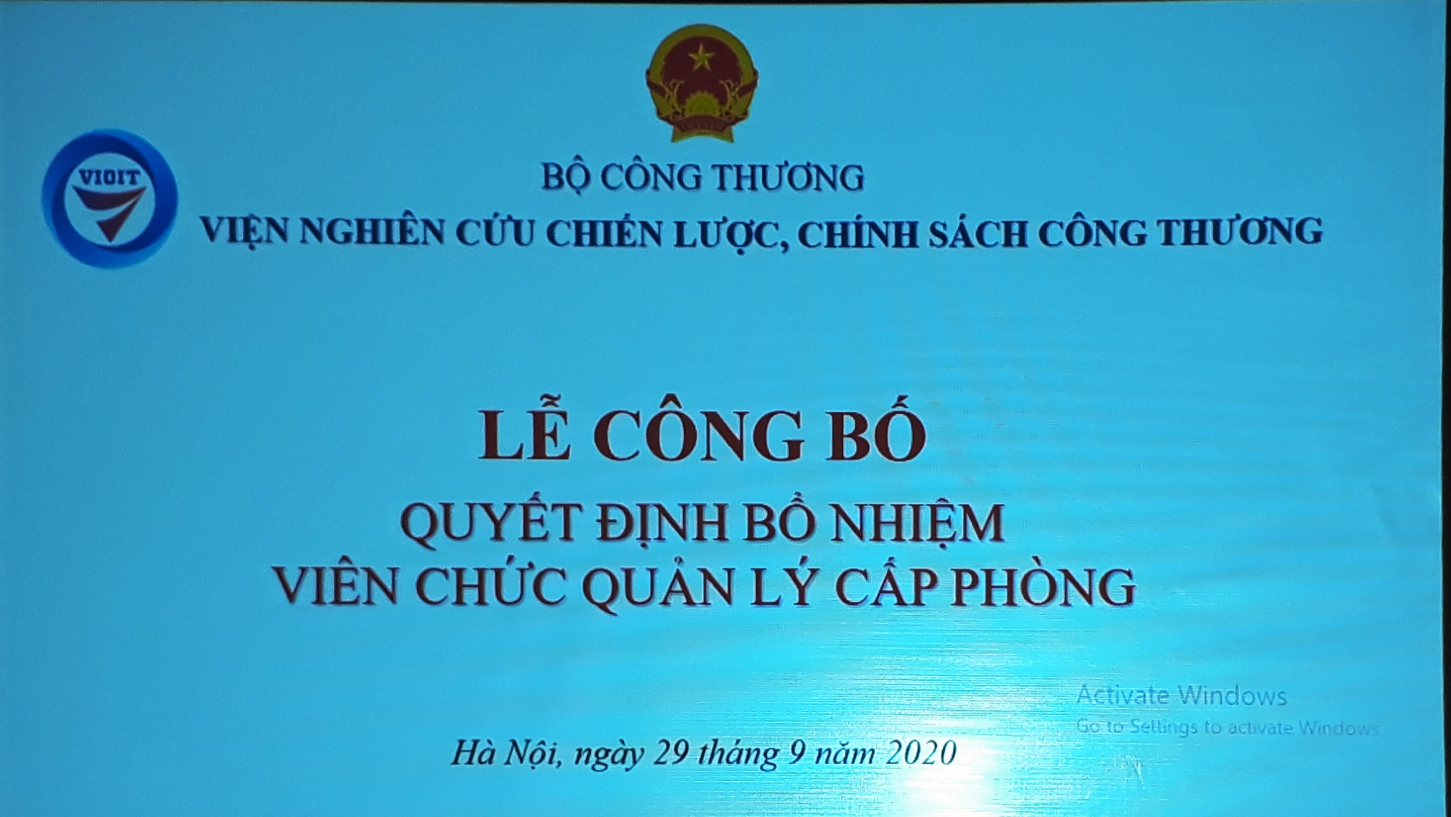 Lễ công bố Quyết định bổ nhiệm cán bộ quản lý các đơn vị trực thuộc Viện Nghiên cứu Chiến lược, Chính sách Công Thương