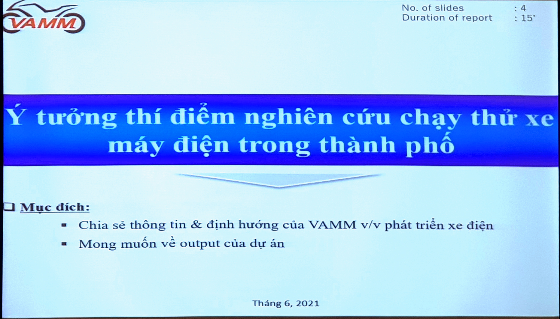 Buổi thảo luận “Thí điểm nghiên cứu chạy thử xe máy điện trong thành phố”