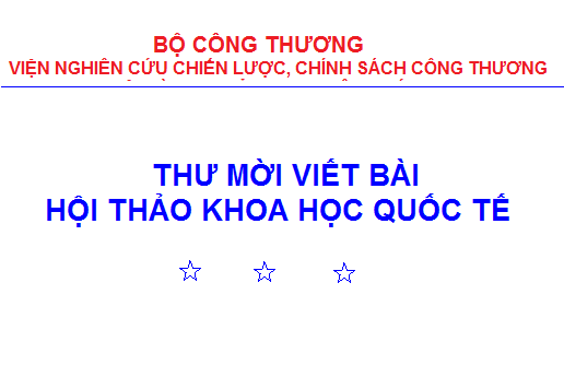 Thư mời viết bài Hội thảo Khoa học quốc tế