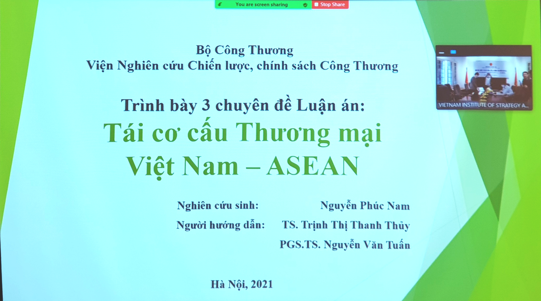Sinh hoạt khoa học và đánh giá chuyên đề tiến sỹ của NCS. Nguyễn Phúc Nam