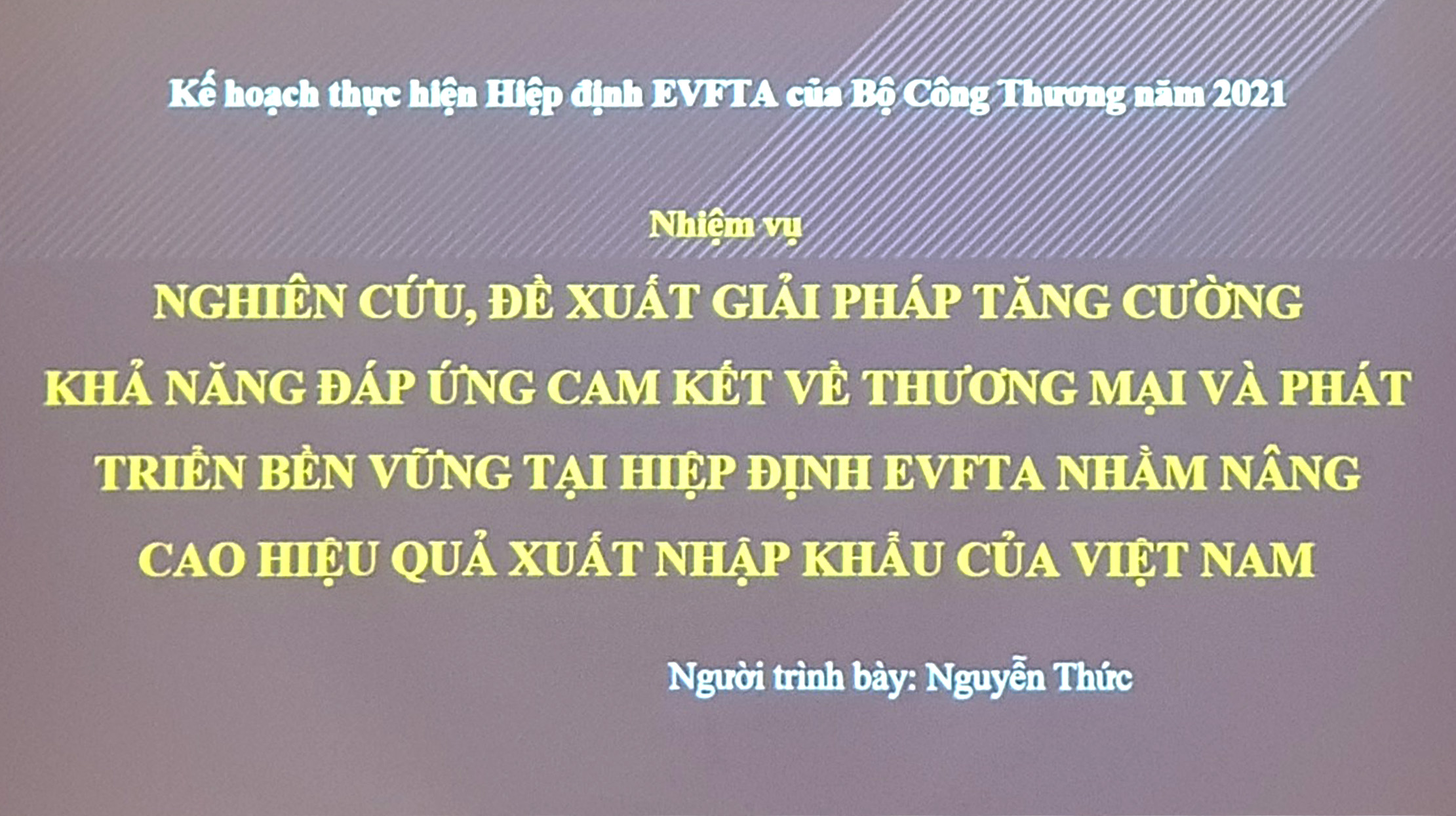 Hội thảo thực hiện nhiệm vụ khoa học thuộc kế hoạch thực hiện Hiệp định EVFTA của bộ công thương năm 2021 