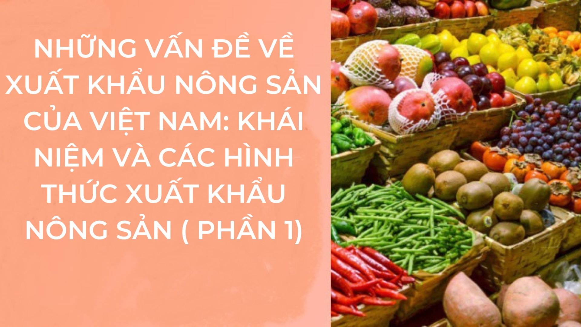 Những vấn đề về xuất khẩu nông sản của Việt Nam (phần 1)