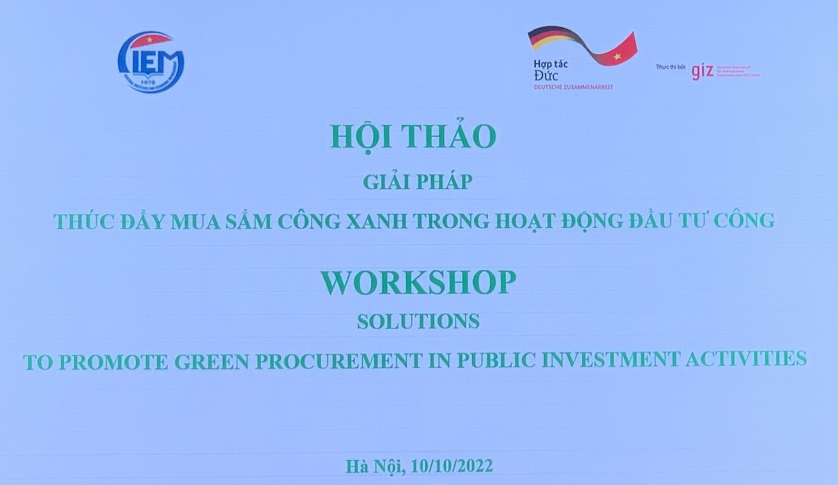 Hội thảo về giải pháp thúc đẩy mua sắm công xanh  trong hoạt động đầu tư công
